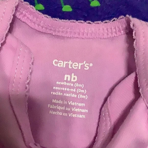 Carter's Purple and Green Floral Footies - Picture 4 of 6